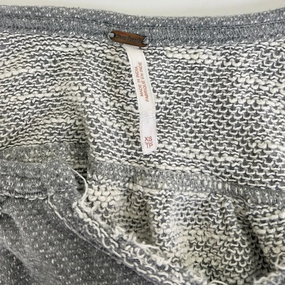 Free People Gray Sweatshirt Lace Accents Inserts Oversized Top
